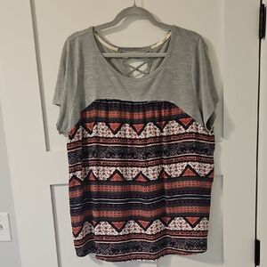 Maurices Pink and Gray Graphic Relaxed Tee